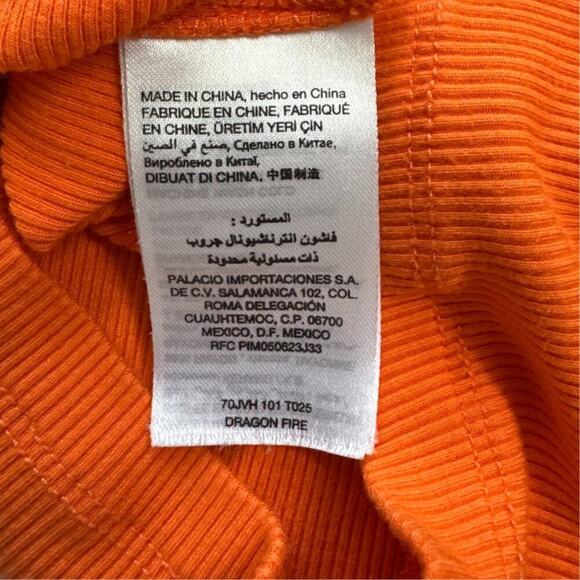 Bebe Logo Y2K Short Sleeve Logo Dress with Lace Up Back, XS, Dragon Fire Orange - Picture 7 of 8